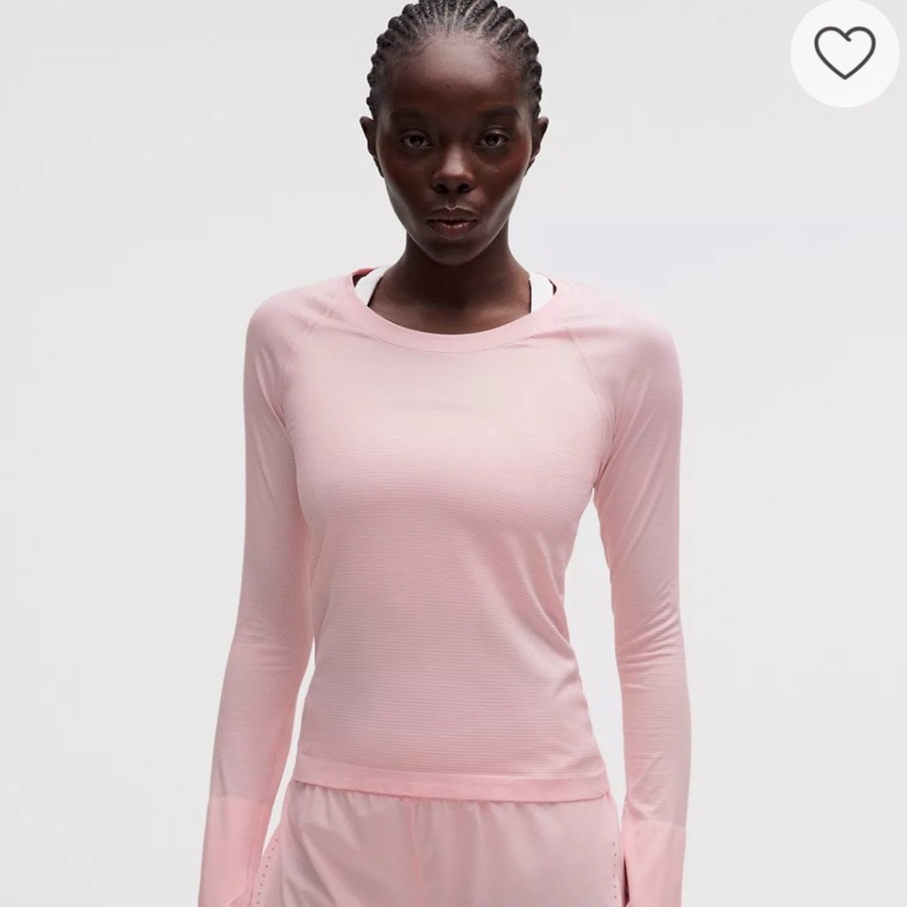 Lululemon Swiftly Tech Long Sleeve 2.0 Pink Running Shirt‎ Size 8